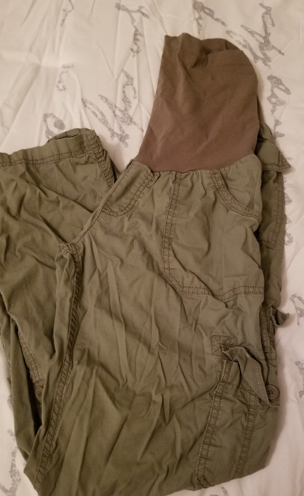 Army Green Motherhood Cargo Pants